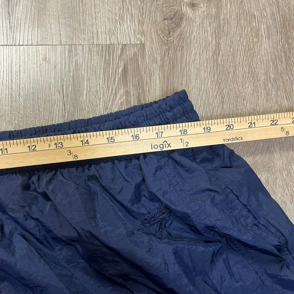 VTG Reebok Men's Nylon Track Pants 2XL XXL Blue Navy Baggy Zip